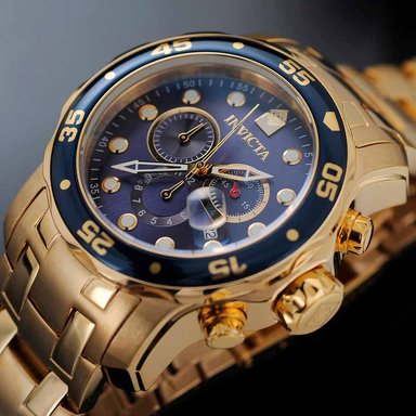 RELOJ INVICTA HOMBRE IN0073 PRO DIVER 73 CRONÓMETRO FECHA DORADO AZUL - 2