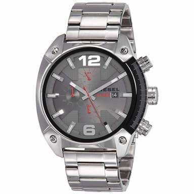 RELOJ DIESEL HOMBRE ANÁLOGO DZ4298 OVERFLOW CRONÓMETRO FECHA PLATEADO