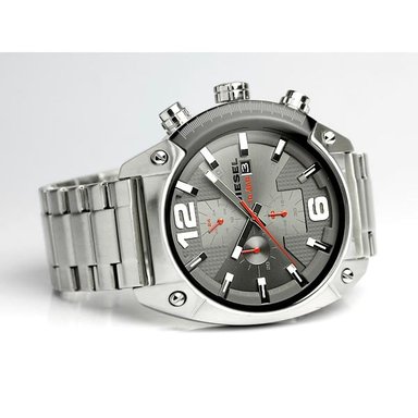 RELOJ DIESEL HOMBRE ANÁLOGO DZ4298 OVERFLOW CRONÓMETRO FECHA PLATEADO - 2