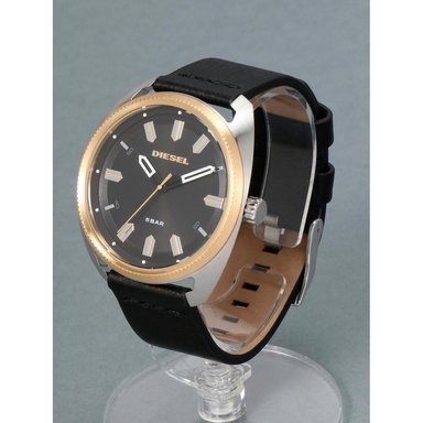 RELOJ DIESEL HOMBRE ANÁLOGO DZ1835 FASTBAK CORREA NEGRO DORADO CUERO - 2