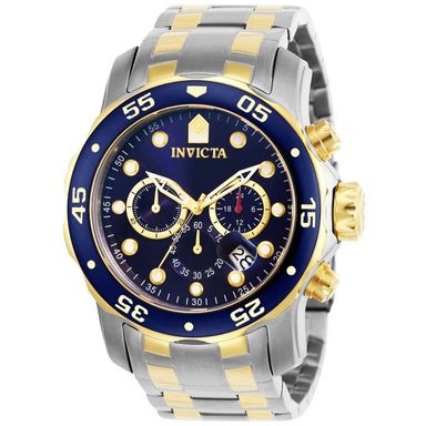 RELOJ INVICTA HOMBRE IN0077 PRO DIVER 77 CRONÓMETRO PLATEADO DORADO AZUL
