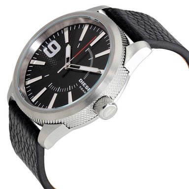 RELOJ DIESEL HOMBRE ANÁLOGO DZ1766 RASP CORREA PLATEADO NEGRO CUERO - 2