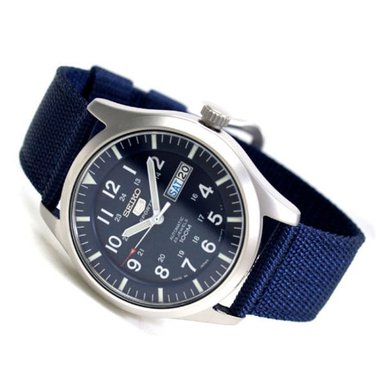 RELOJ SEIKO HOMBRE ANÁLOGO AUTOMÁTICO SNZG11K1 5 SPORTS SNZG11 FECHA CORREA NAILON PLATEADO AZUL - 2