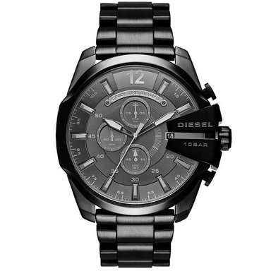 RELOJ DIESEL HOMBRE ANÁLOGO DZ4355 MEGA CHIEF CRONÓMETRO FECHA NEGRO