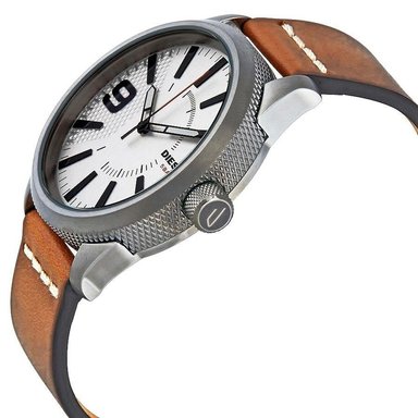 RELOJ DIESEL HOMBRE ANÁLOGO DZ1803 RASP CORREA GRIS GUNMETAL FONDO BLANCO CUERO - 2