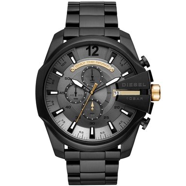 RELOJ DIESEL HOMBRE ANÁLOGO DZ4479 MEGA CHIEF FECHA CRONÓMETRO CORREA NEGRO CUERO