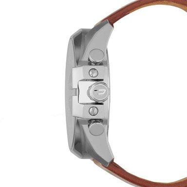 RELOJ DIESEL HOMBRE ANÁLOGO DZ4290 MEGA CHIEF FECHA CRONÓMETRO CORREA MARRÓN PLATEADO CUERO - 2