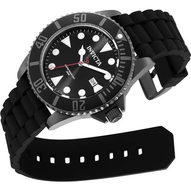 RELOJ INVICTA HOMBRE ANÁLOGO IN90305 PRO DIVER 90305 FECHA GUNMETAL CORREA NEGRA ACERO INOXIDABLE SILICONA - 2