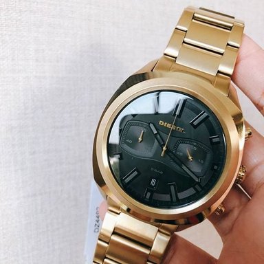 RELOJ DIESEL HOMBRE ANÁLOGO DZ4492 TUMBLER FECHA CRONÓMETRO DORADO NEGRO - 2