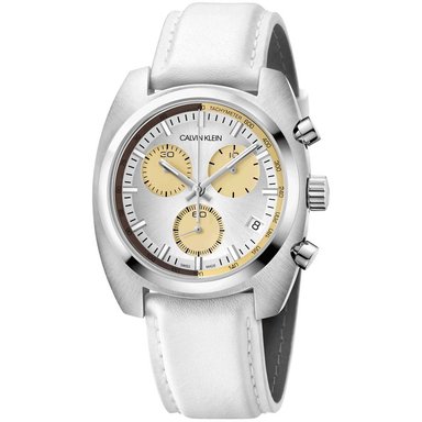 RELOJ CALVIN KLEIN HOMBRE ANÁLOGO K8W371L6 ACHIEVE SUIZO CORREA BLANCO CUERO