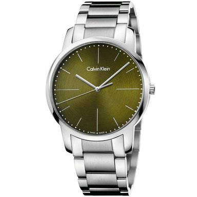 RELOJ CALVIN KLEIN HOMBRE ANÁLOGO K2G2G14L CITY SUIZO PLATEADO VERDE