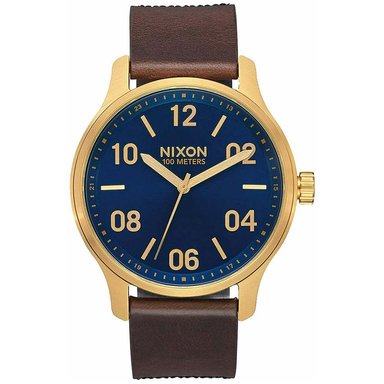 RELOJ NIXON HOMBRE ANÁLOGO A12433210 PATROL CORREA MARRÓN AZUL CUERO