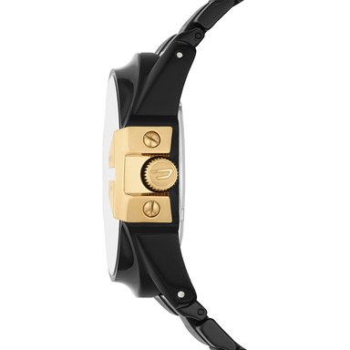 RELOJ DIESEL HOMBRE ANÁLOGO DZ1209 MASTER CHIEF FECHA NEGRO DORADO ACERO INOXIDABLE - 4