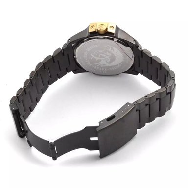 RELOJ DIESEL HOMBRE ANÁLOGO DZ1209 MASTER CHIEF FECHA NEGRO DORADO ACERO INOXIDABLE - 5