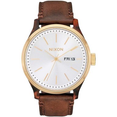 RELOJ NIXON HOMBRE A12633169 SENTRY LUXE CORREA MARRÓN BLANCO CUERO