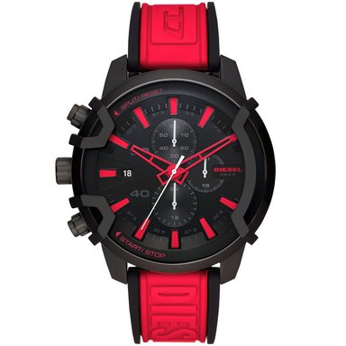 RELOJ DIESEL HOMBRE ANÁLOGO DZ4530 GRIFFED CORREA ROJO NEGRO SILICONA