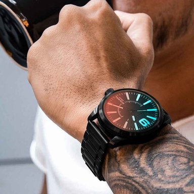 RELOJ DIESEL HOMBRE ANÁLOGO DZ1844 RASP NEGRO CRISTAL IRIDISCENTE - 2