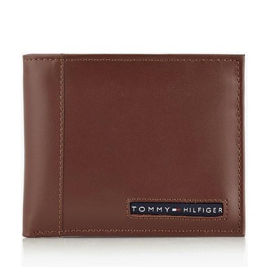 BILLETERA TOMMY HILFIGER PARA HOMBRE DE CUERO CAMBRIDGE PASSCASE MARRÓN