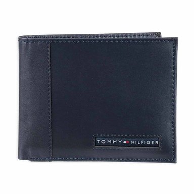 BILLETERA TOMMY HILFIGER CUERO AZUL HOMBRE CAMBRIDGE PASSCASE