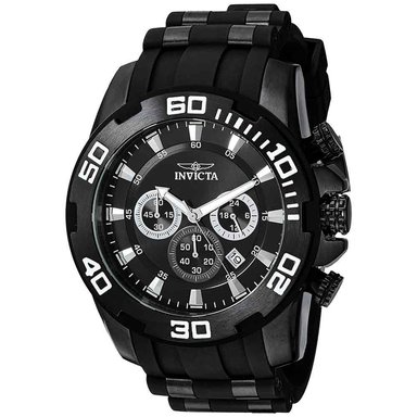 RELOJ INVICTA HOMBRE 22338 PRO DIVER FECHA CRONÓMETRO CORREA NEGRO ACERO INOXIDABLE SILICONA