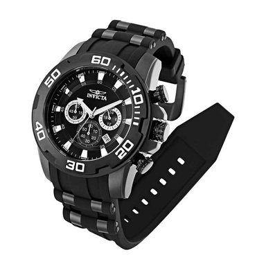 RELOJ INVICTA HOMBRE 22338 PRO DIVER FECHA CRONÓMETRO CORREA NEGRO ACERO INOXIDABLE SILICONA - 2