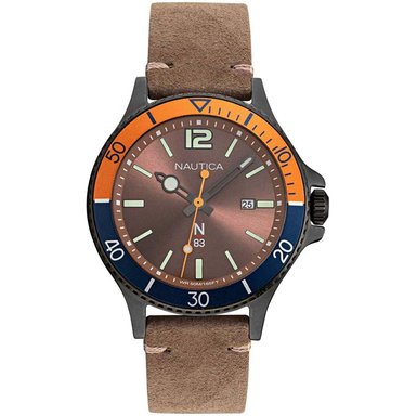 RELOJ NAUTICA HOMBRE NAPABF918 N83 ACCRA BEACH FECHA CORREA MARRÓN AZUL CUERO