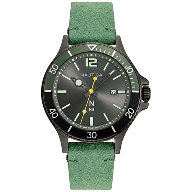 RELOJ NAUTICA HOMBRE NAPABF919 N83 ACCRA BEACH FECHA CORREA VERDE NEGRO CUERO