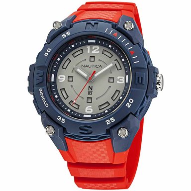 RELOJ NAUTICA HOMBRE NAPCNF004 N83 C ORONADO BAY LUZ INDIGLO CORREA ROJO AZUL RESINA