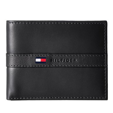 BILLETERA TOMMY HILFIGER PARA HOMBRE DE CUERO RANGER PASSCASE NEGRO