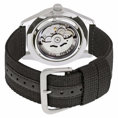 RELOJ SEIKO HOMBRE AUTOMÁTICO SNZG15 5 SPORTS FECHA CORREA NAILON PLATEADO NEGRO - 3