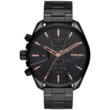 RELOJ DIESEL HOMBRE ANÁLOGO MS9 CHRONO DZ4524 CRONÓMETRO FECHA NEGRO ORO ROSADO ACERO INOXIDABLE