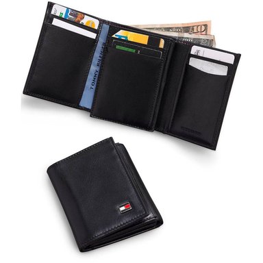 BILLETERA TOMMY HILFIGER PARA HOMBRE DE CUERO 3 CUERPOS 31TL11X018 - NEGRO - 2