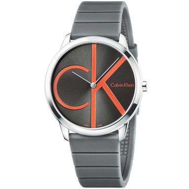 RELOJ CALVIN KLEIN HOMBRE ANÁLOGO K3M211T3 MINIMAL SUIZO CORREA GRIS PLATEADO ACERO INOXIDABLE SILICONA