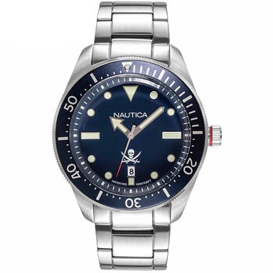 RELOJ NAUTICA HOMBRE NAPHCP905 HILLCREST FECHA PLATEADO AZUL ACERO INOXIDABLE