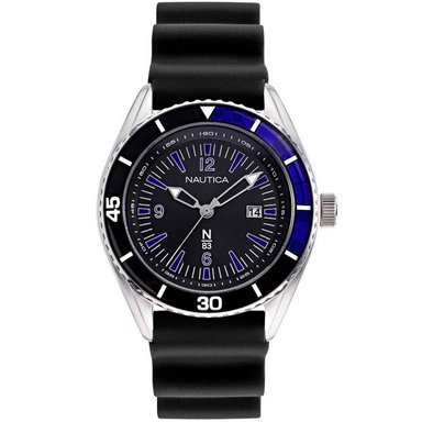 RELOJ NAUTICA HOMBRE NAPUSF915 N83 URBAN SURF FECHA CORREA NEGRO SILICONA