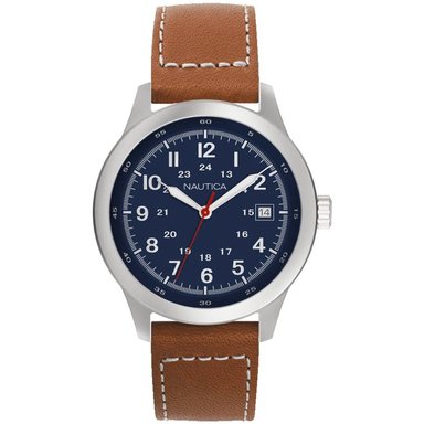 RELOJ NAUTICA HOMBRE NAPNTI802 CRUISE NCT 1 FECHA CORREA MARRÓN AZUL CUERO