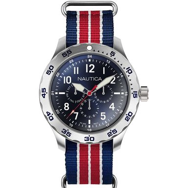 RELOJ NAUTICA HOMBRE NAPNCI805 CRUISE NCC01 MULTIFUNCIONAL CORREA AZUL ROJO NYLON