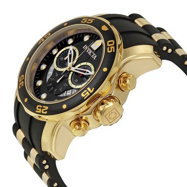 RELOJ INVICTA HOMBRE IN6981 PRO DIVER 6981 CRONÓMETRO CORREA NEGRO DORADO ACERO INOXIDABLE SILICONA - 2