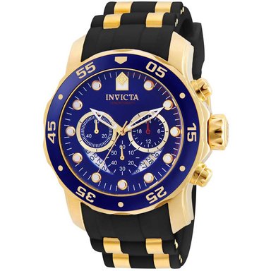 RELOJ INVICTA HOMBRE IN6983 PRO DIVER 6983 FECHA CRONÓMETRO CORREA NEGRO DORADO AZUL SILICONA