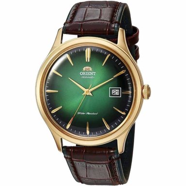 RELOJ ORIENT HOMBRE ANÁLOGO AUTOMÁTICO FAC08002F0 BAMBINO 4 FECHA CORREA MARRÓN VERDE CUERO