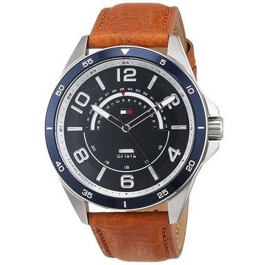 RELOJ TOMMY HILFIGER HOMBRE 1791391 IAN CORREA MARRÓN AZUL CUERO