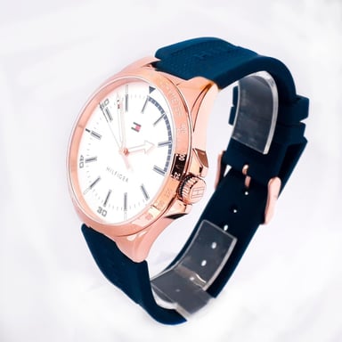 RELOJ TOMMY HILFIGER HOMBRE 1791526 RIVERSIDE CORREA AZUL DORADO SILICONA - 2