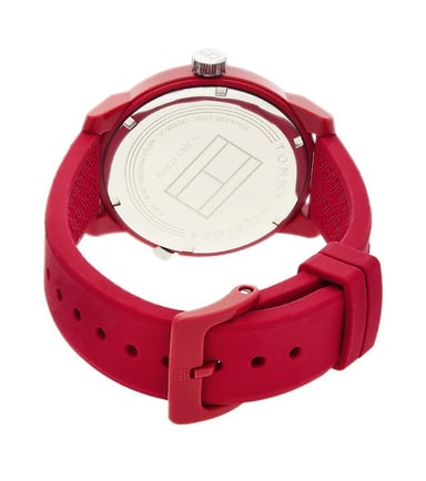 RELOJ TOMMY HILFIGER HOMBRE ANÁLOGO 1791480 DENIM 3 FECHA CORREA ROJO SILICONA - 5