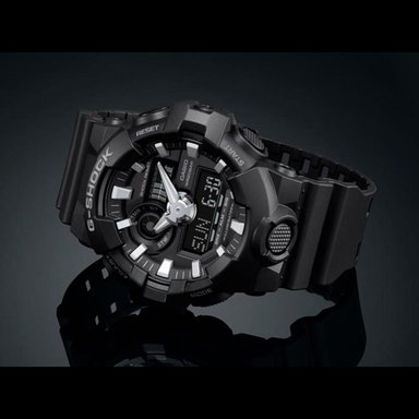 RELOJ CASIO G-SHOCK HOMBRE ANÁLOGO DIGITAL GA700-1B LUZ LED NEGRO - 2