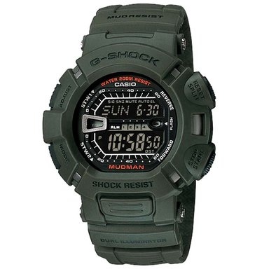 RELOJ CASIO G-SHOCK HOMBRE DIGITAL G9000-3V MUDMAN ACUÁTICO LUZ FONDO VERDE