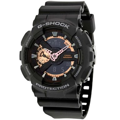 RELOJ CASIO G-SHOCK HOMBRE ANÁLOGO DIGITAL GA110RG-1A LUZ AUTOMÁTICA NEGRO DORADO