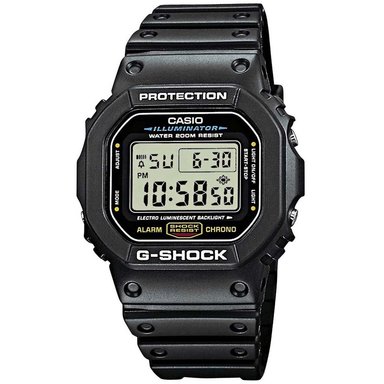 RELOJ CASIO G-SHOCK HOMBRE DIGITAL DW5600E-1V LUZ FONDO ACUÁTICO 200M NEGRO