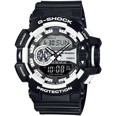 RELOJ CASIO G-SHOCK HOMBRE ANÁLOGO DIGITAL GA400-1A ACUÁTICO LUZ AUTOMÁTICA NEGRO BLANCO