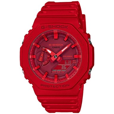 RELOJ CASIO G-SHOCK HOMBRE ANÁLOGO DIGITAL GA2100-4A CARBON CORE LUZ LED ACUÁTICO 200M ROJO