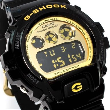RELOJ CASIO G-SHOCK HOMBRE DIGITAL DW-6900CB-1 ACUÁTICO LUZ NEGRO BRILLANTE DORADO - 2